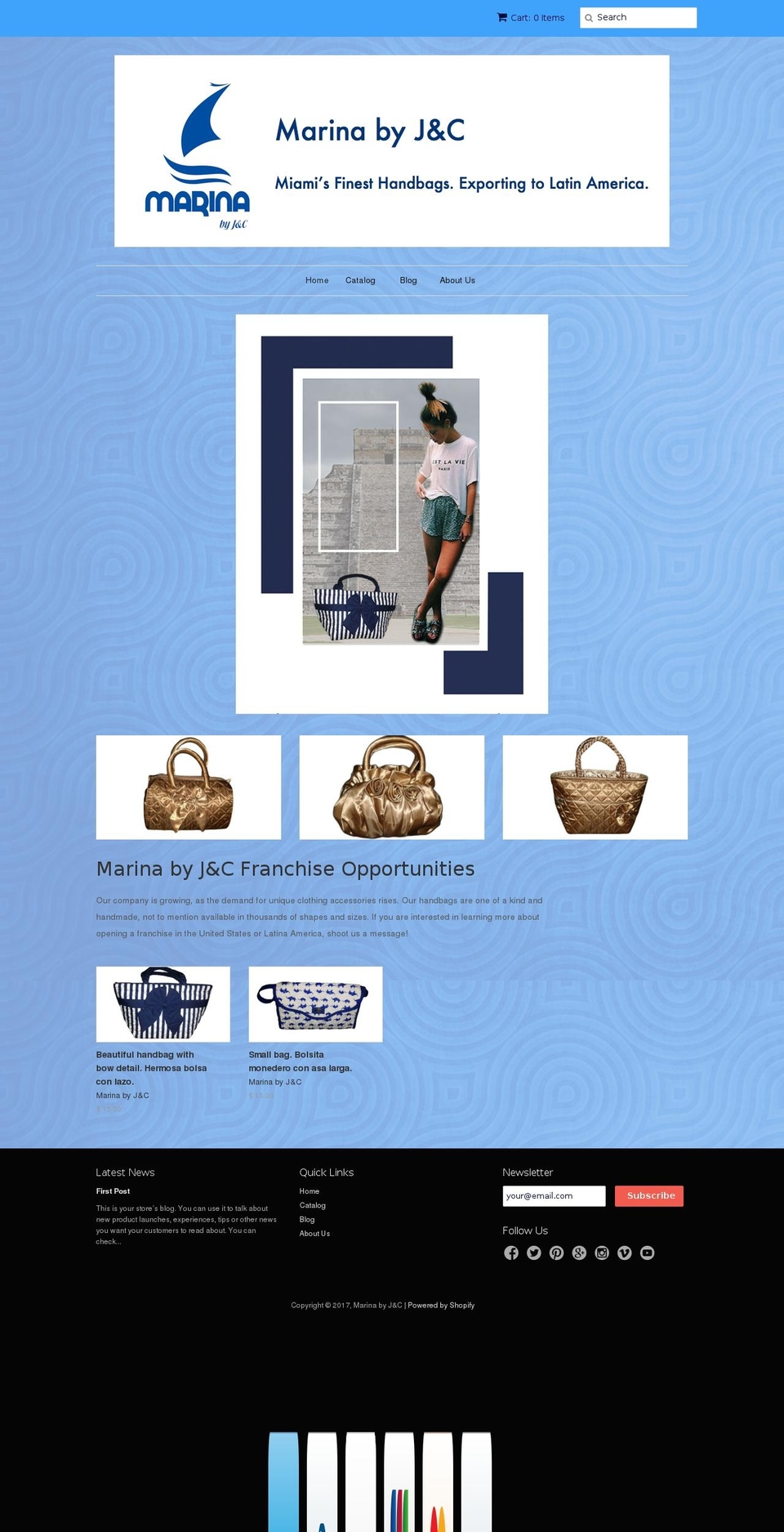 marinabyjc.com shopify website screenshot