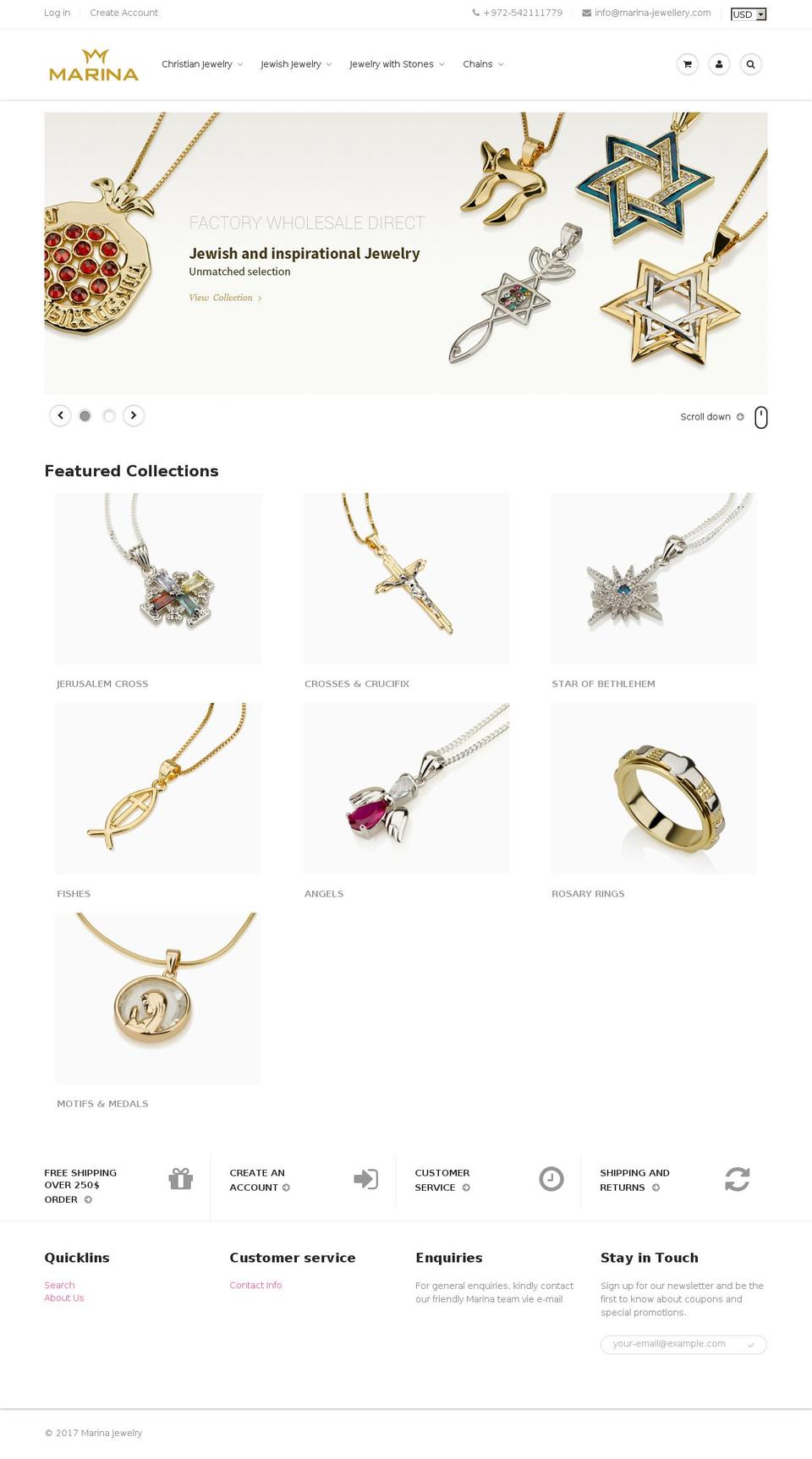 marinajerusalemjewelry.com shopify website screenshot