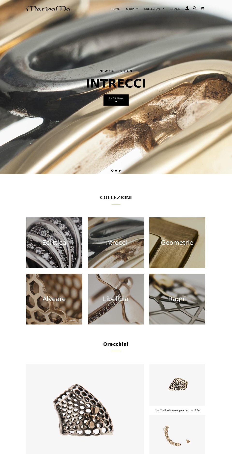 marinamacreazioni.com shopify website screenshot