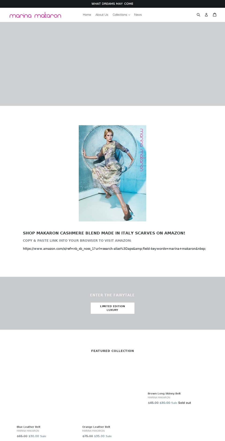 marinamakaron.com shopify website screenshot