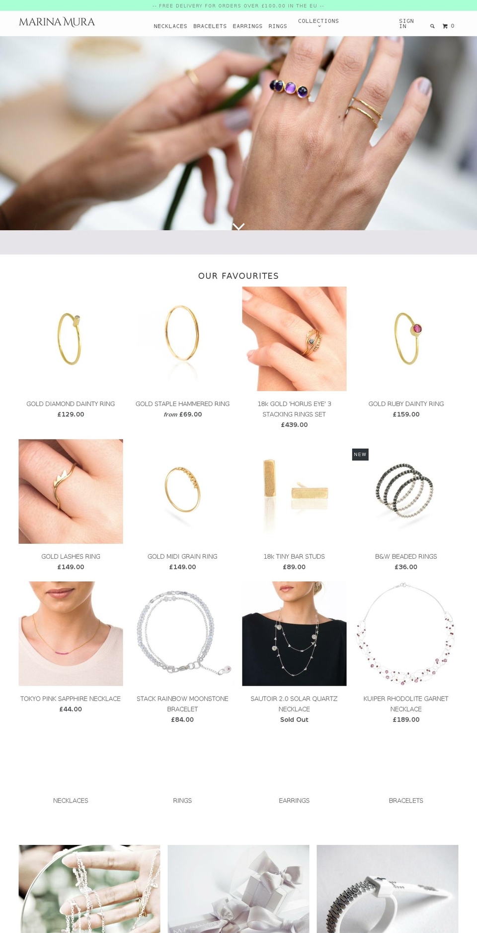 marinamura.com shopify website screenshot