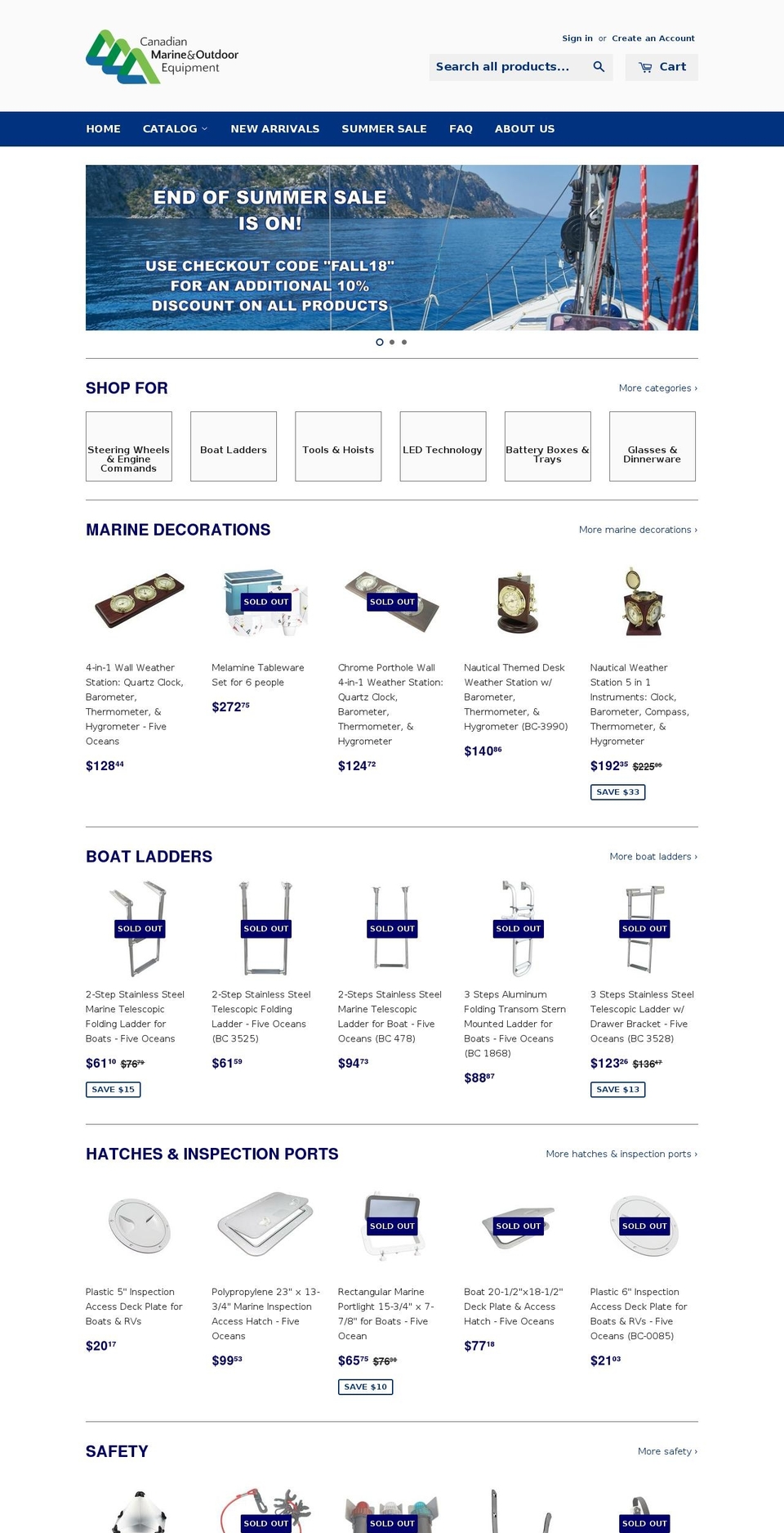 marine-outdoors.com — Shopify storefront screenshot