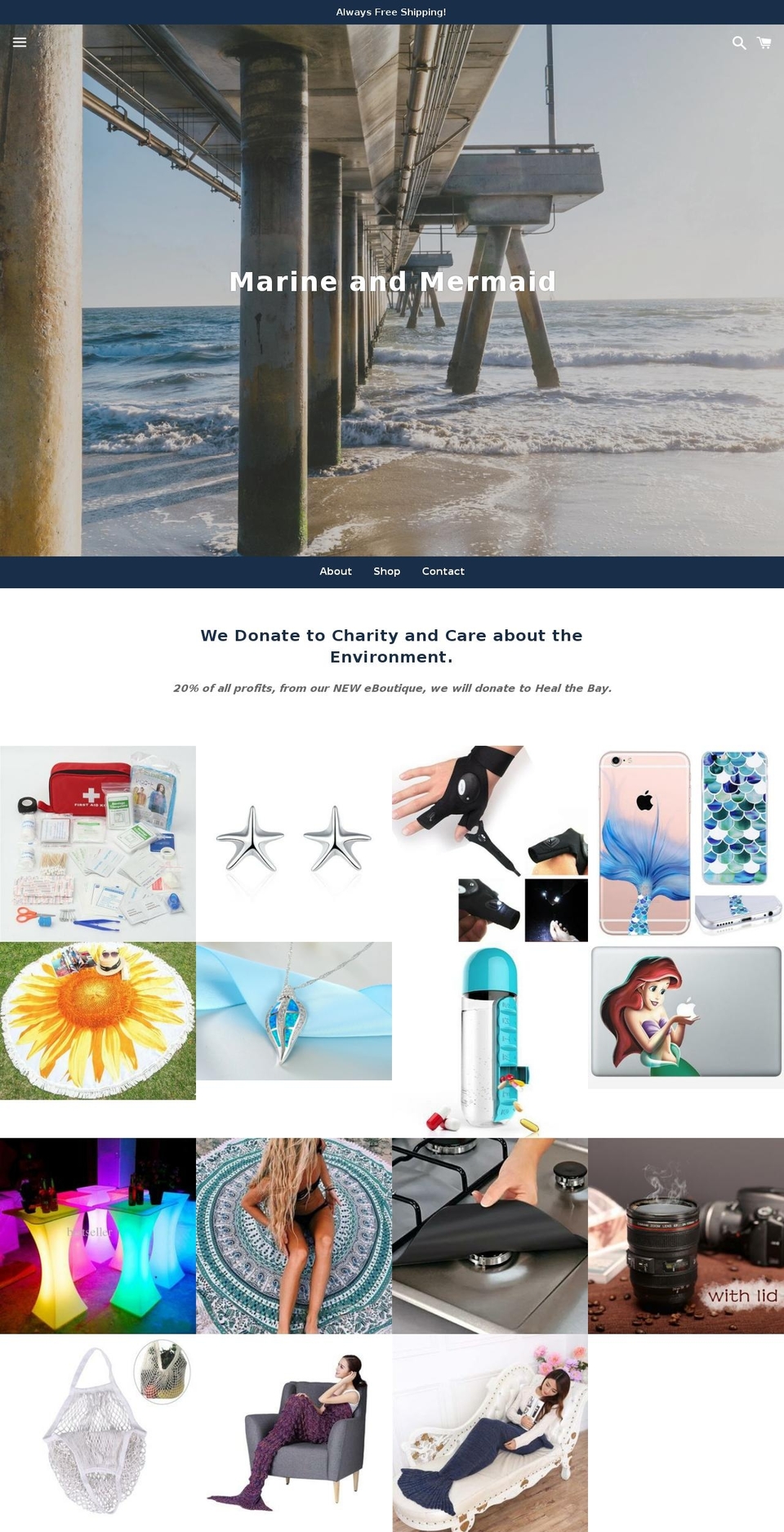 marineandmermaid.com — Shopify storefront screenshot
