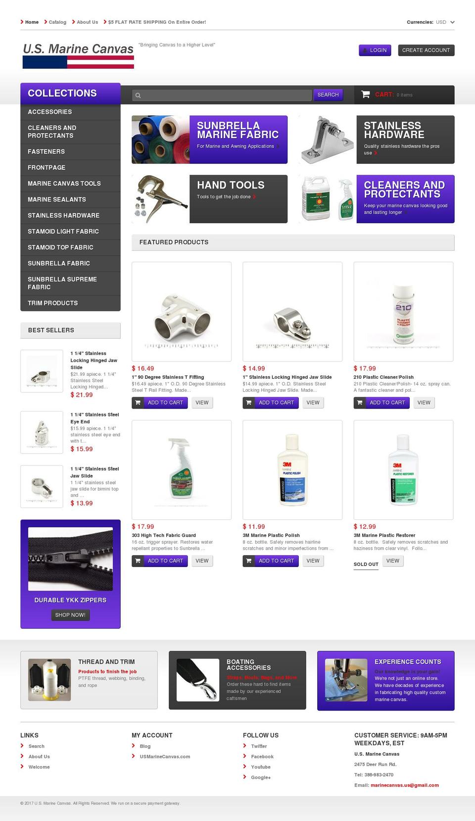 theme017 Shopify theme site example marinecanvasstore.com