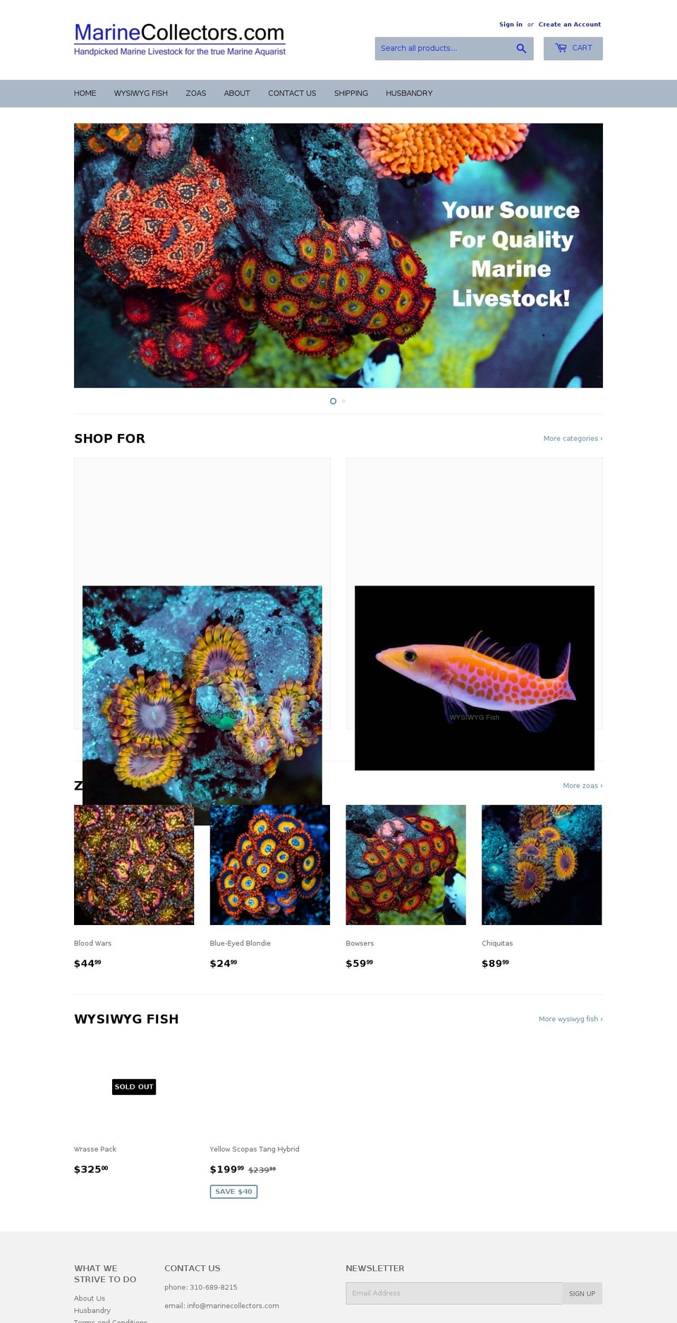marinecollectors.com — Shopify storefront screenshot