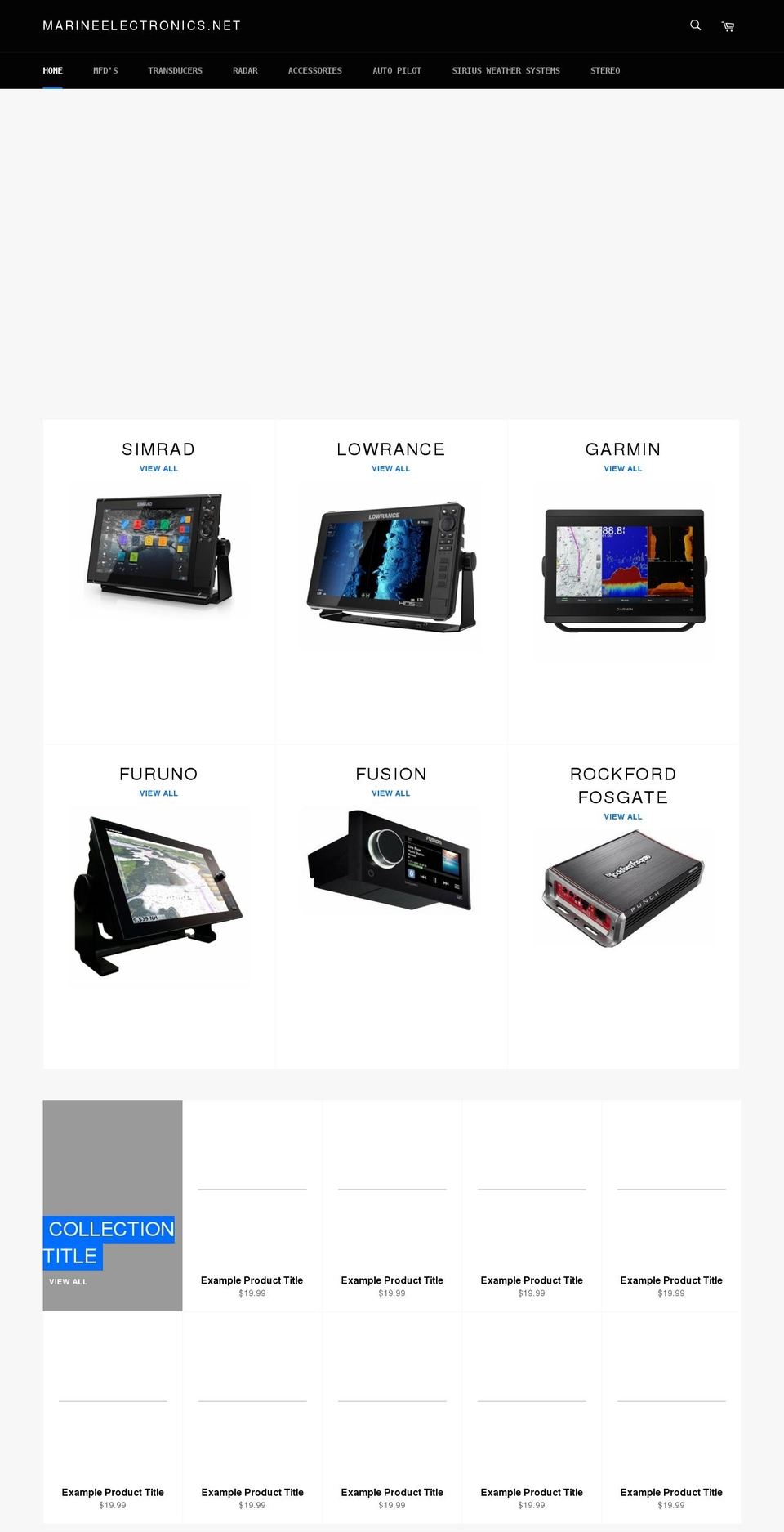 marineelectronics.net shopify website screenshot