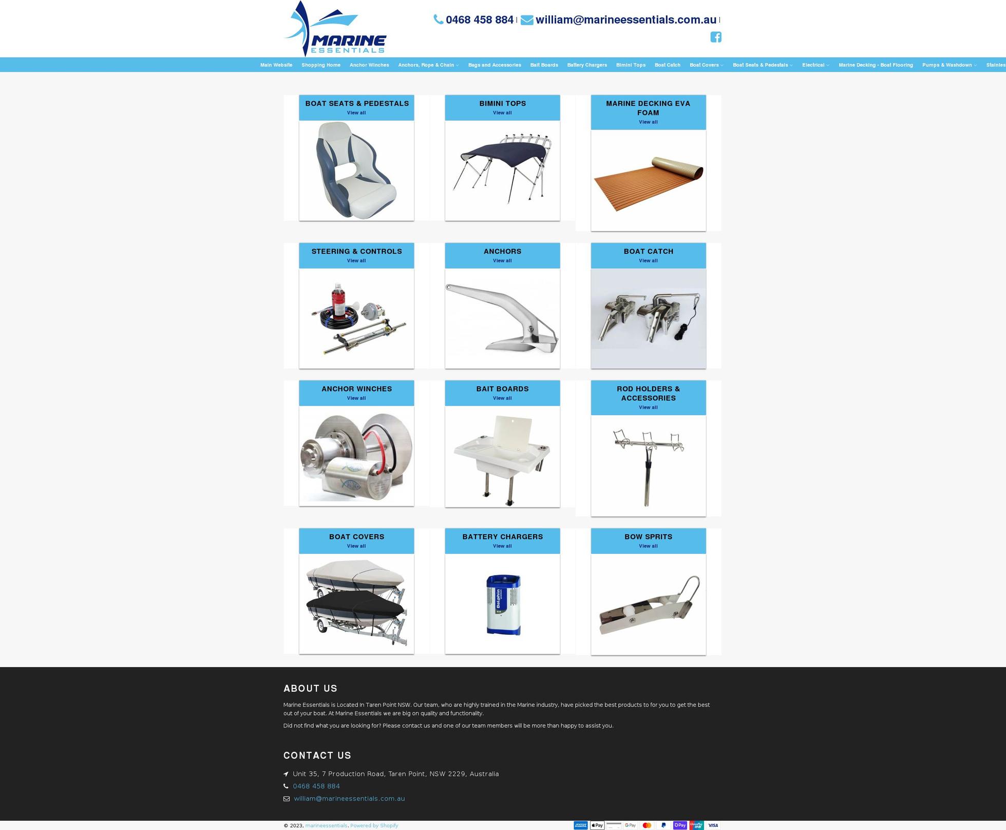 marineessentials.myshopify.com shopify website screenshot
