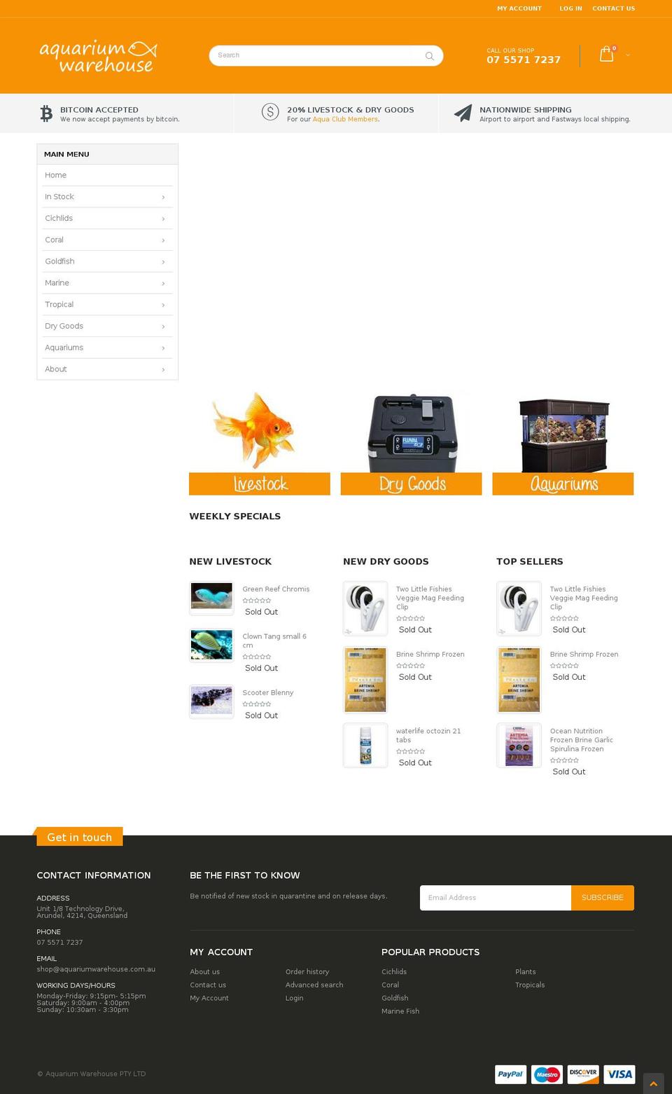 porto-theme Shopify theme site example marinefish.com.au