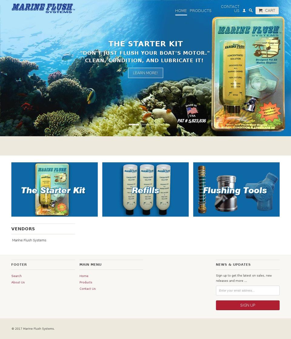 marineflushsystems.com shopify website screenshot