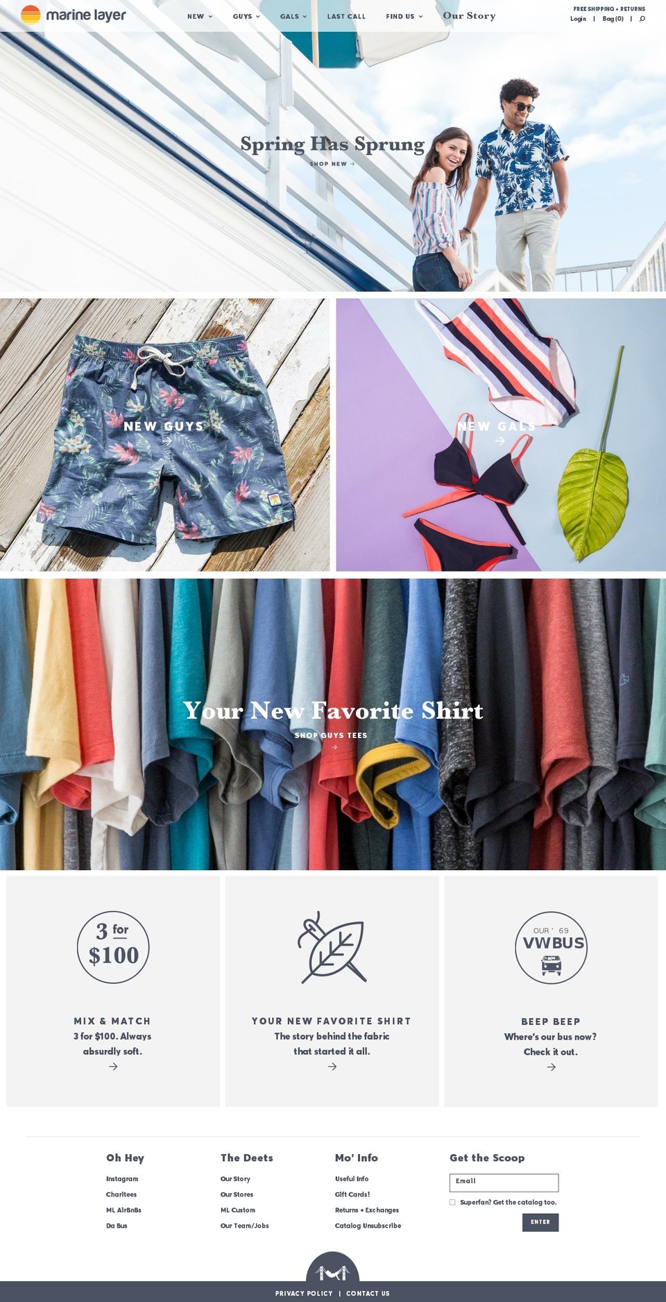 marinelayer.com shopify website screenshot