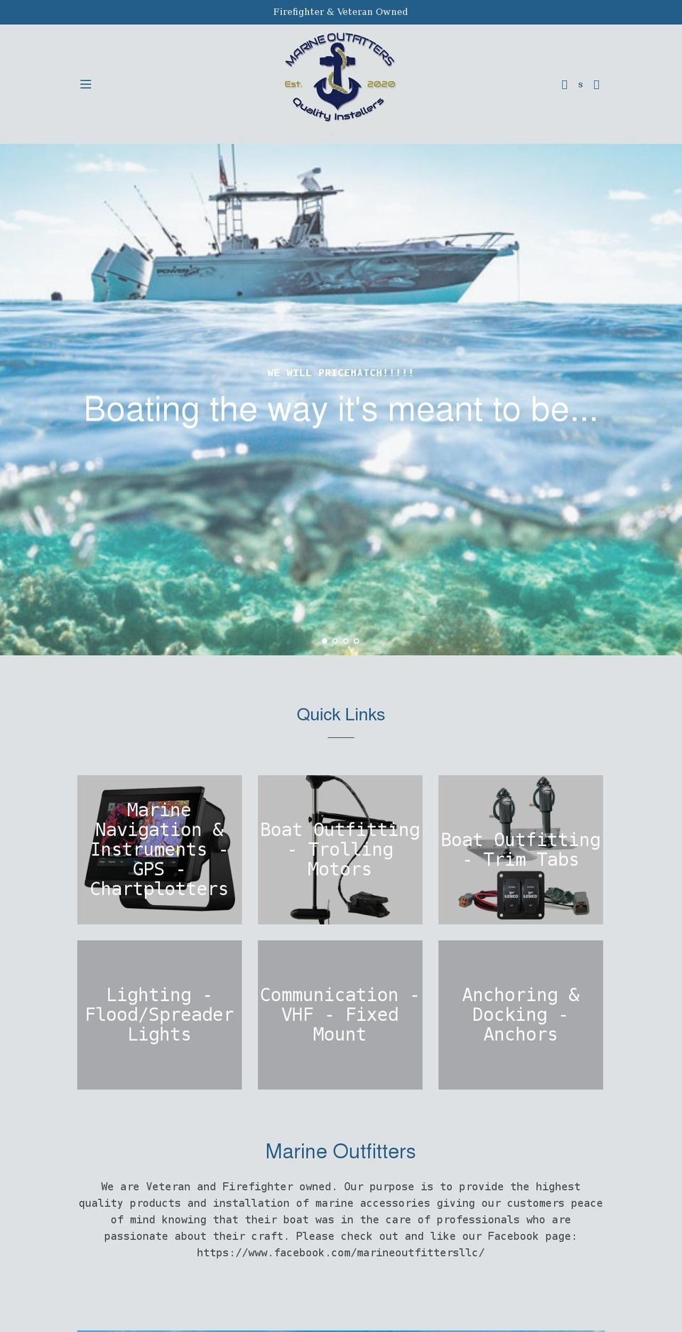 marineoutfitters.net shopify website screenshot