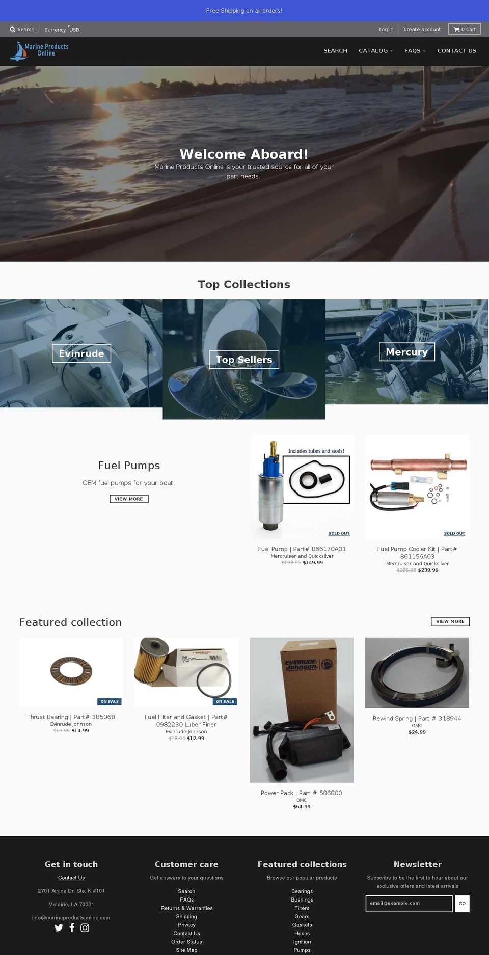 marineproductsonline.com — Shopify storefront screenshot