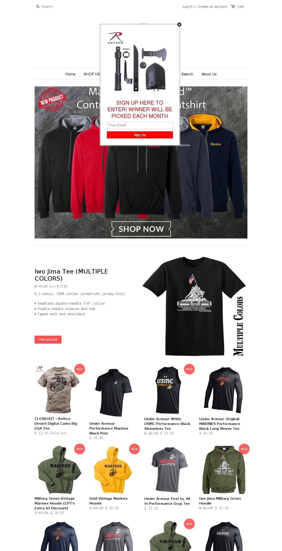 marines-direct.com shopify website screenshot