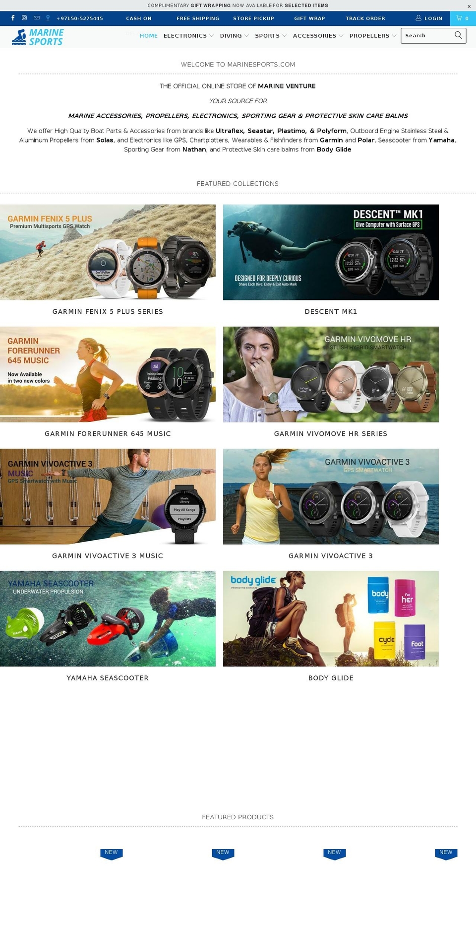 marinesports.com — Shopify storefront screenshot