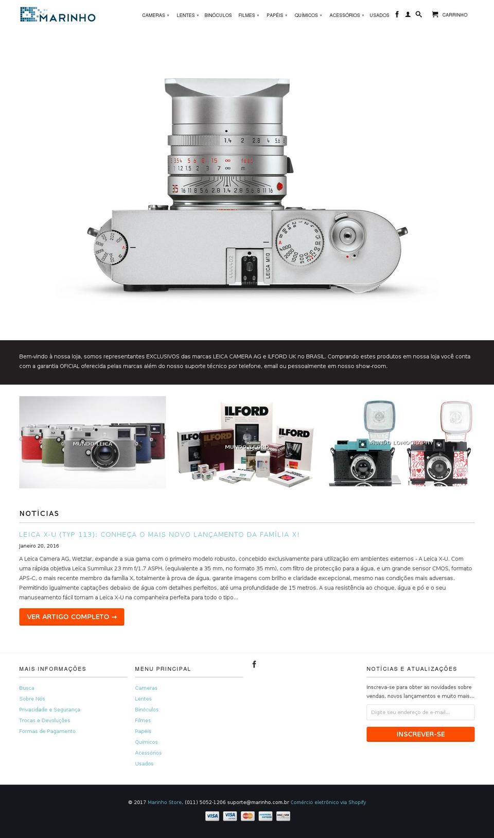 marinho.com shopify website screenshot