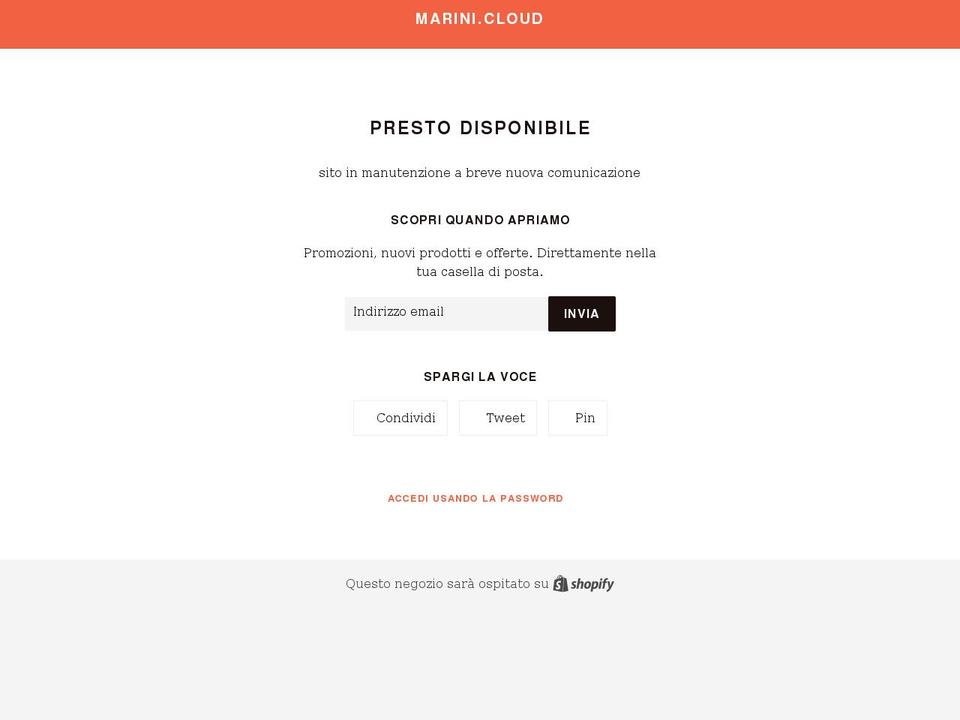 marini.cloud shopify website screenshot