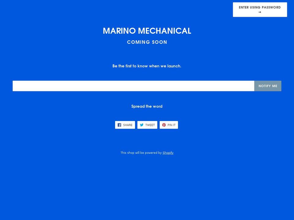 marinomechanical.com shopify website screenshot