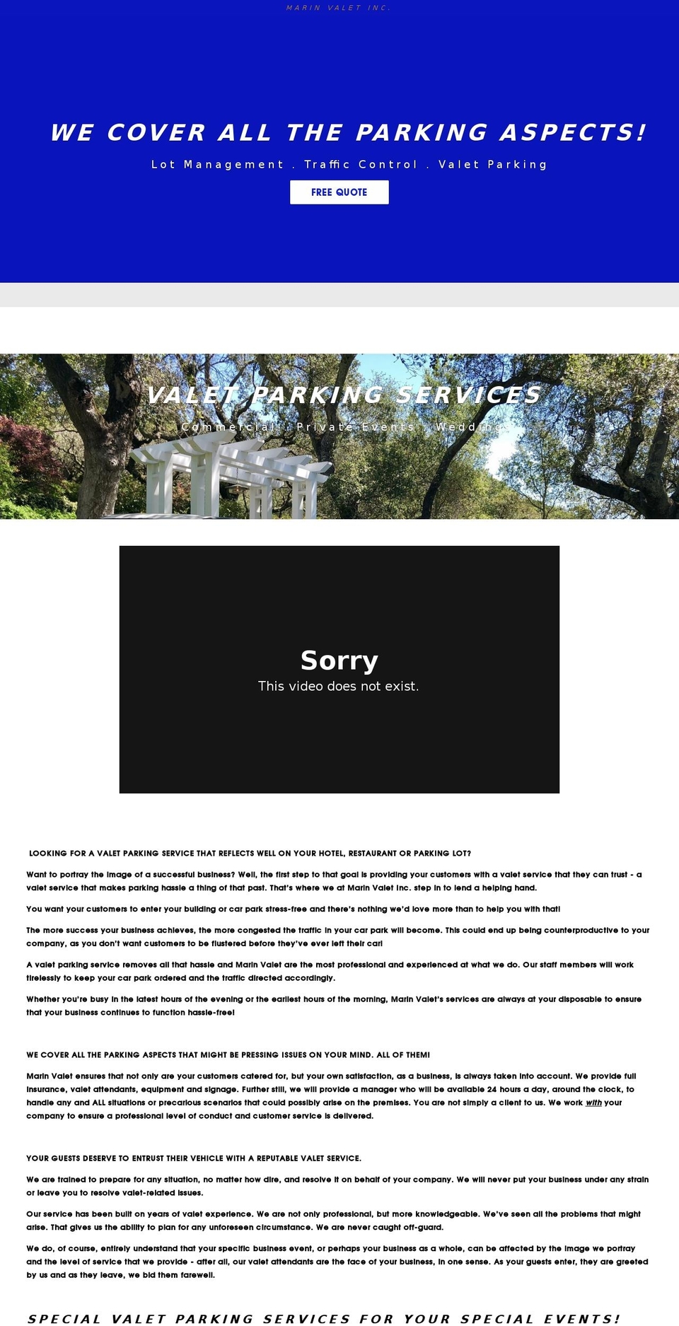 marinvalet.com — Shopify storefront screenshot
