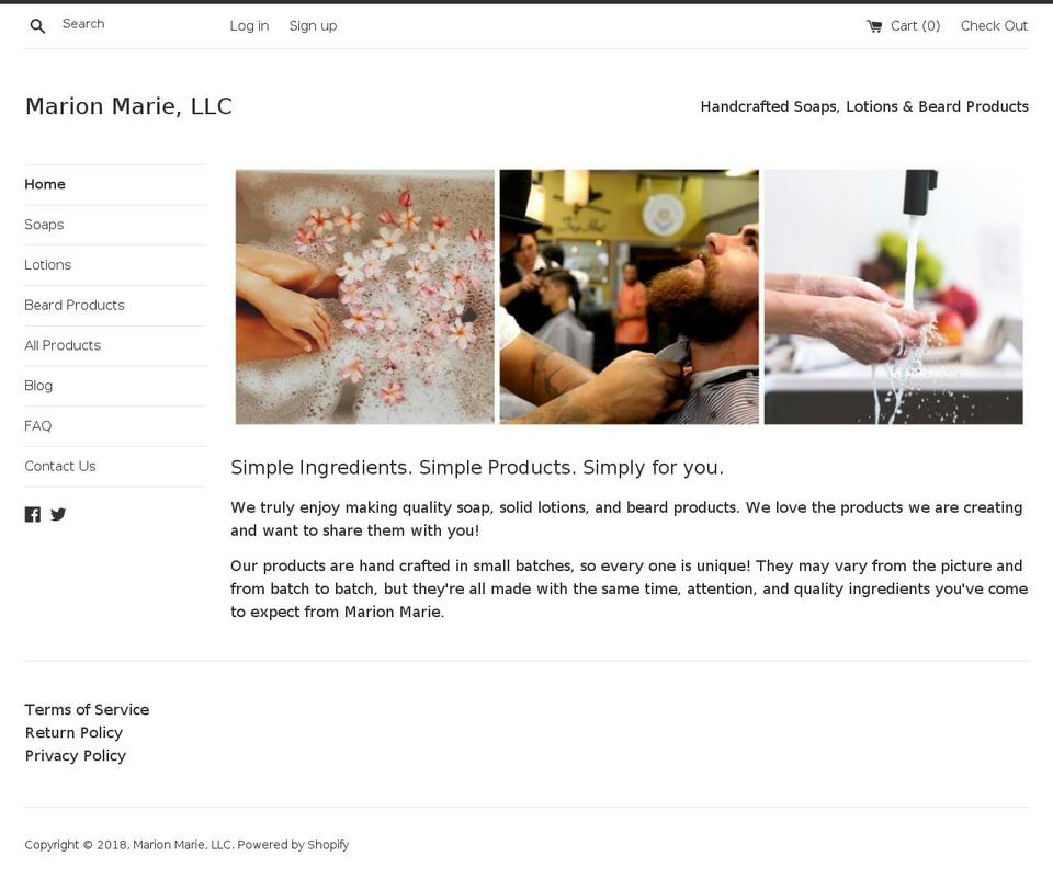 marion-marie.com — Shopify storefront screenshot