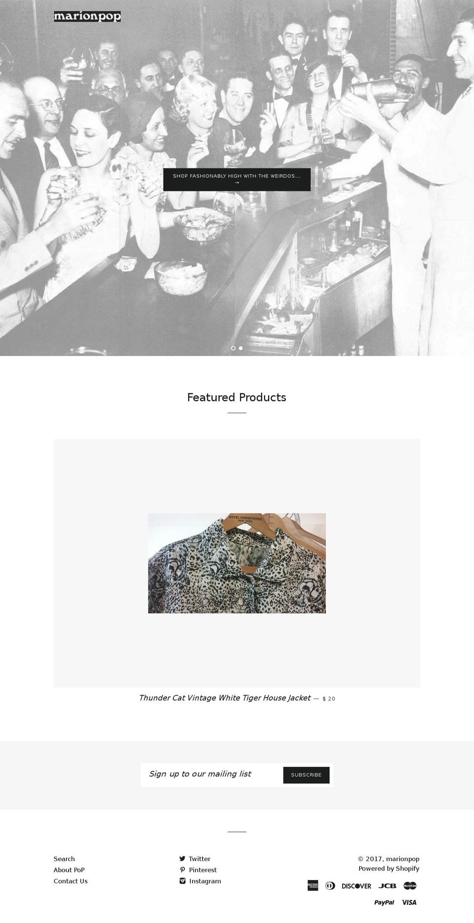 marionpop.com shopify website screenshot