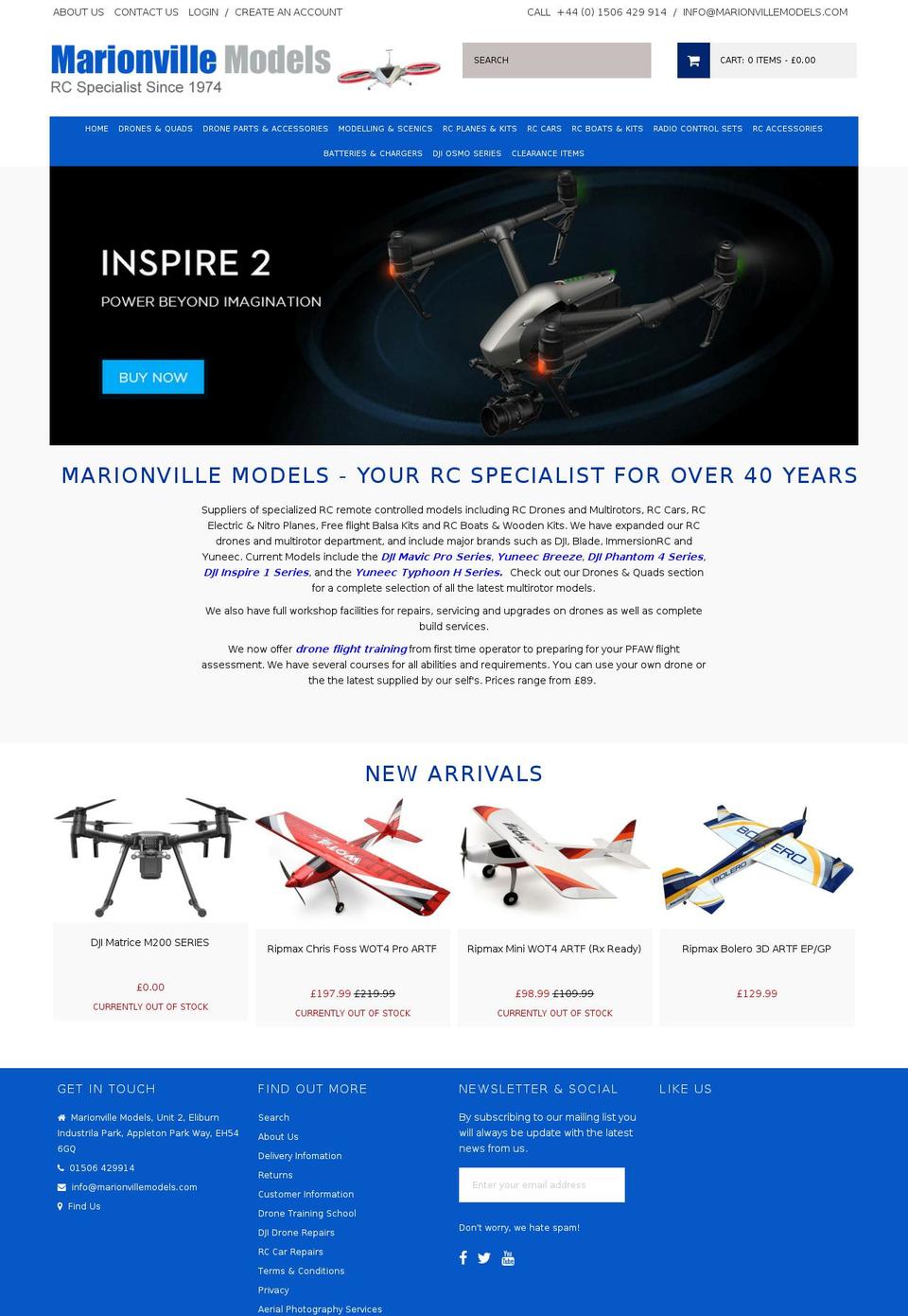 marionvillemodels.com shopify website screenshot