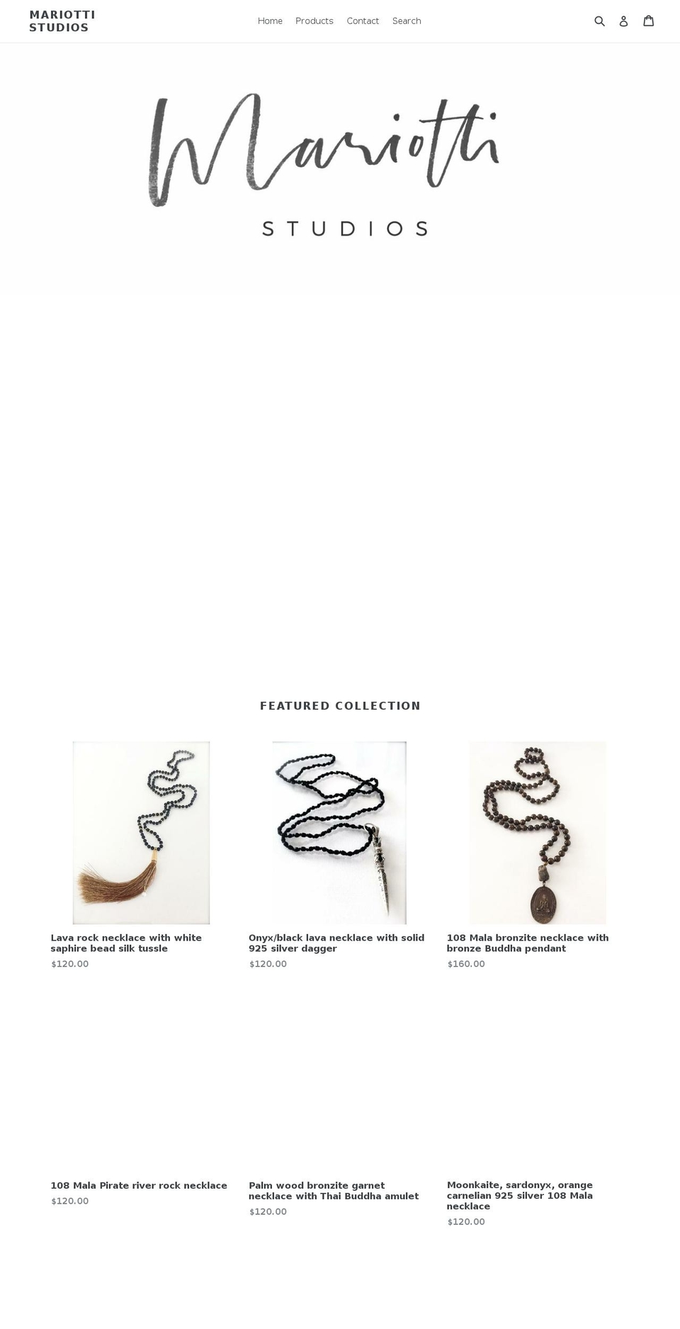 mariottistudios.com shopify website screenshot