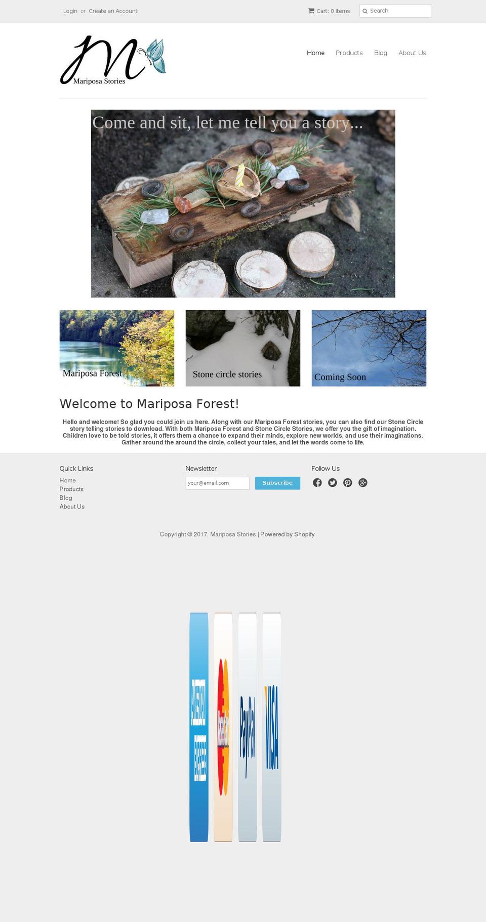 mariposaforest.ca shopify website screenshot