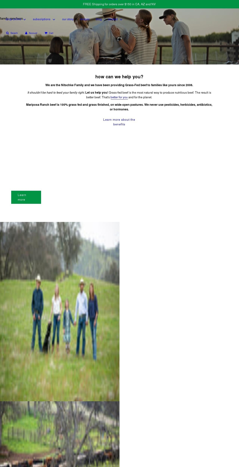 mariposaranch.com shopify website screenshot