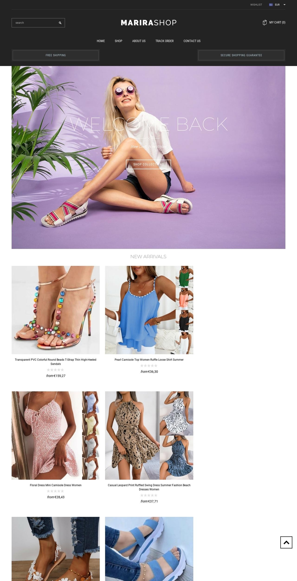 marirashop.com shopify website screenshot