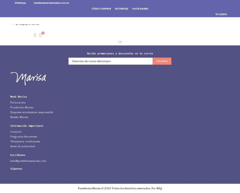 marisa.mx shopify website screenshot