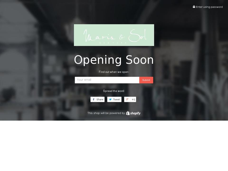 marisandsol.com shopify website screenshot