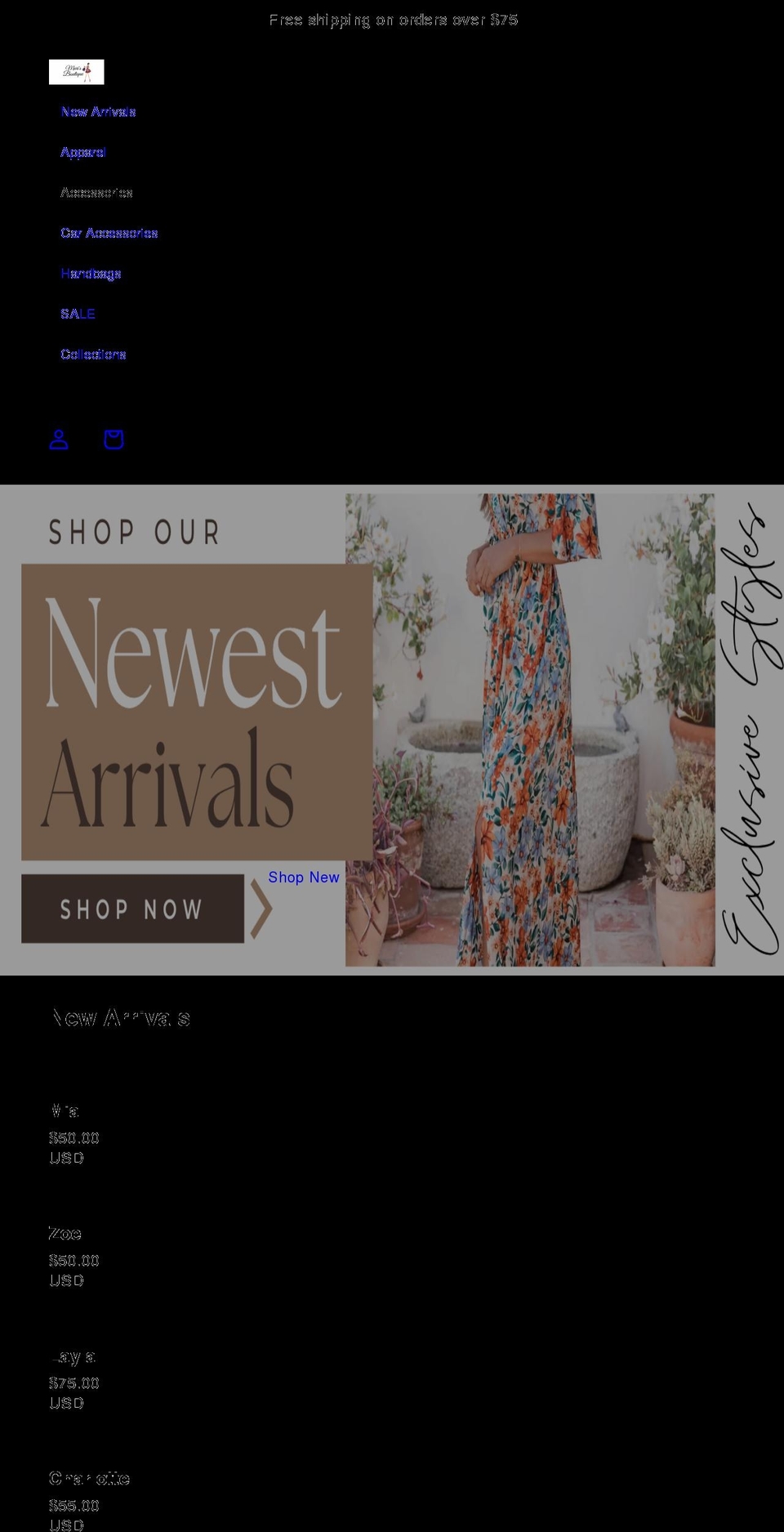 marisboutique.net shopify website screenshot