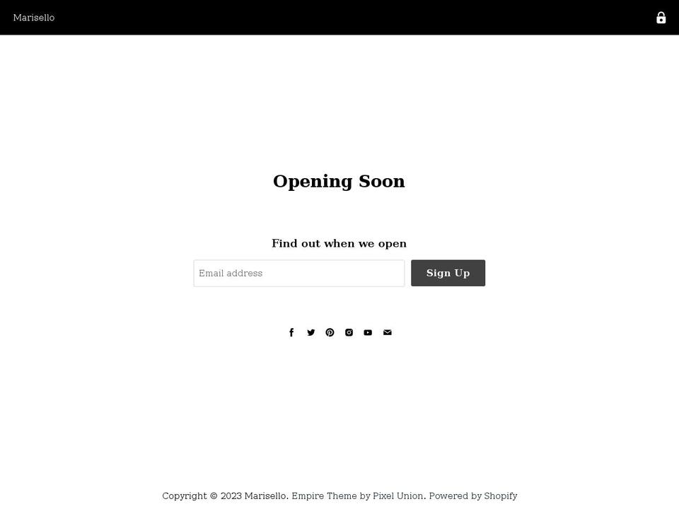 marisello.com — Shopify storefront screenshot