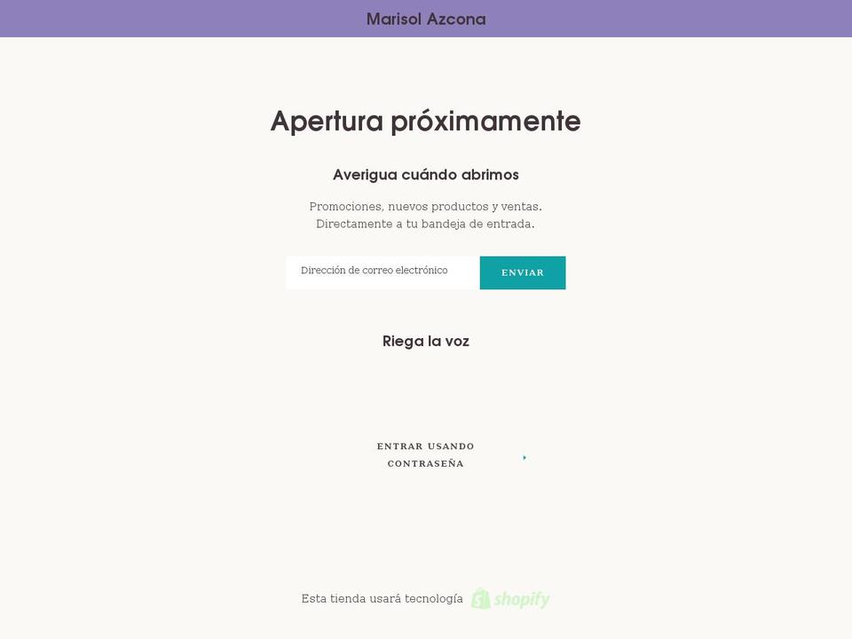 marisol-azcona.myshopify.com shopify website screenshot