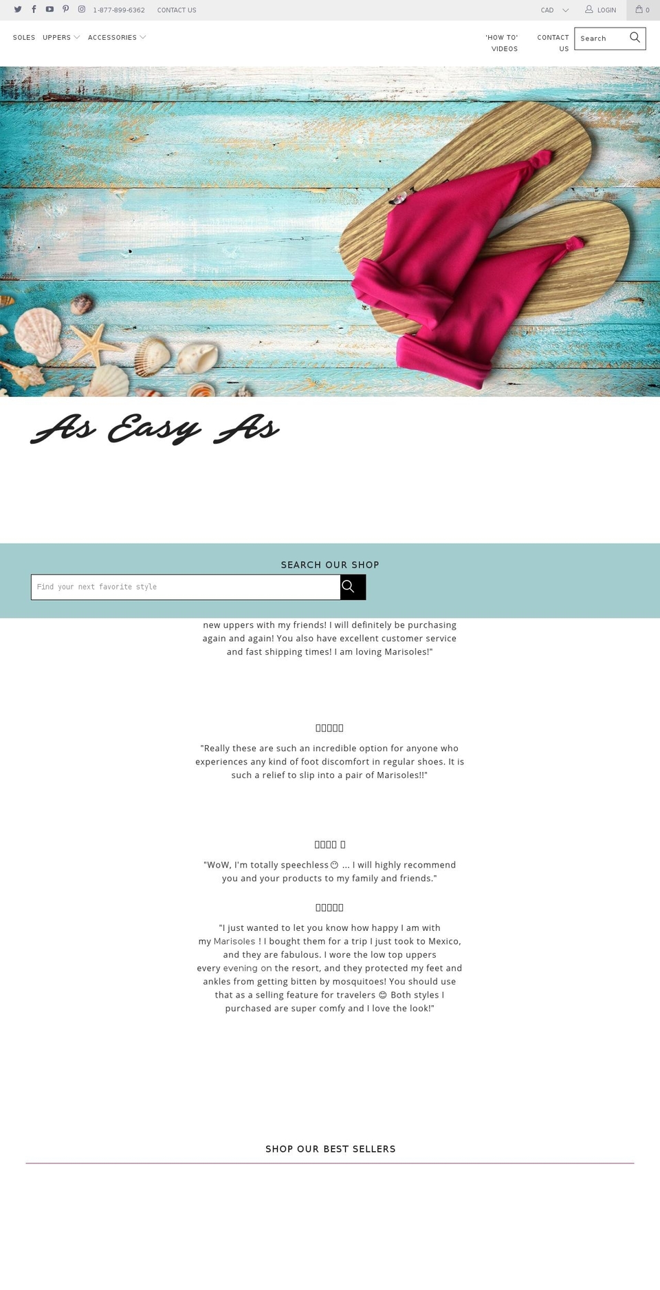 marisoles.ca shopify website screenshot