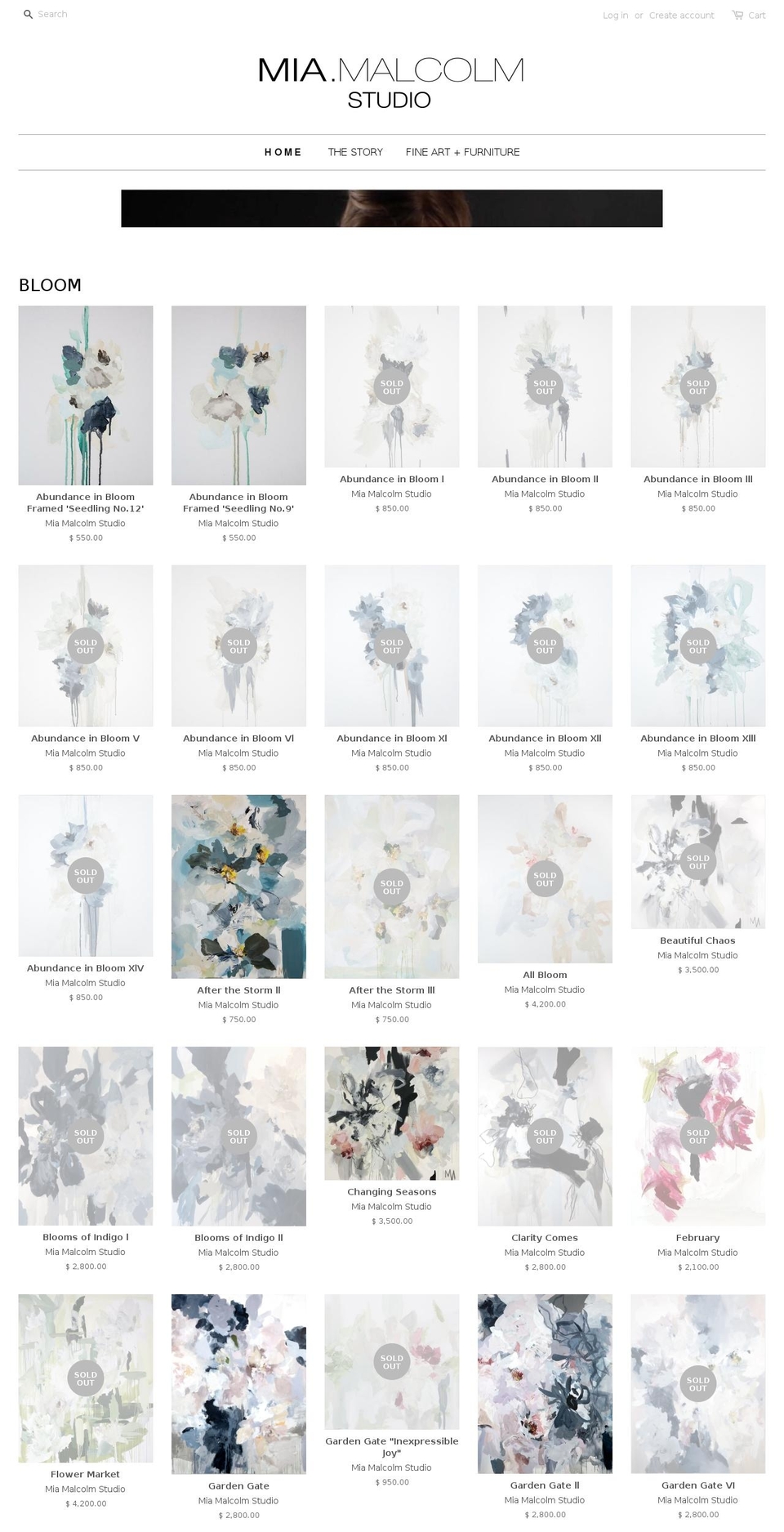marissafrandsen.com — Shopify storefront screenshot