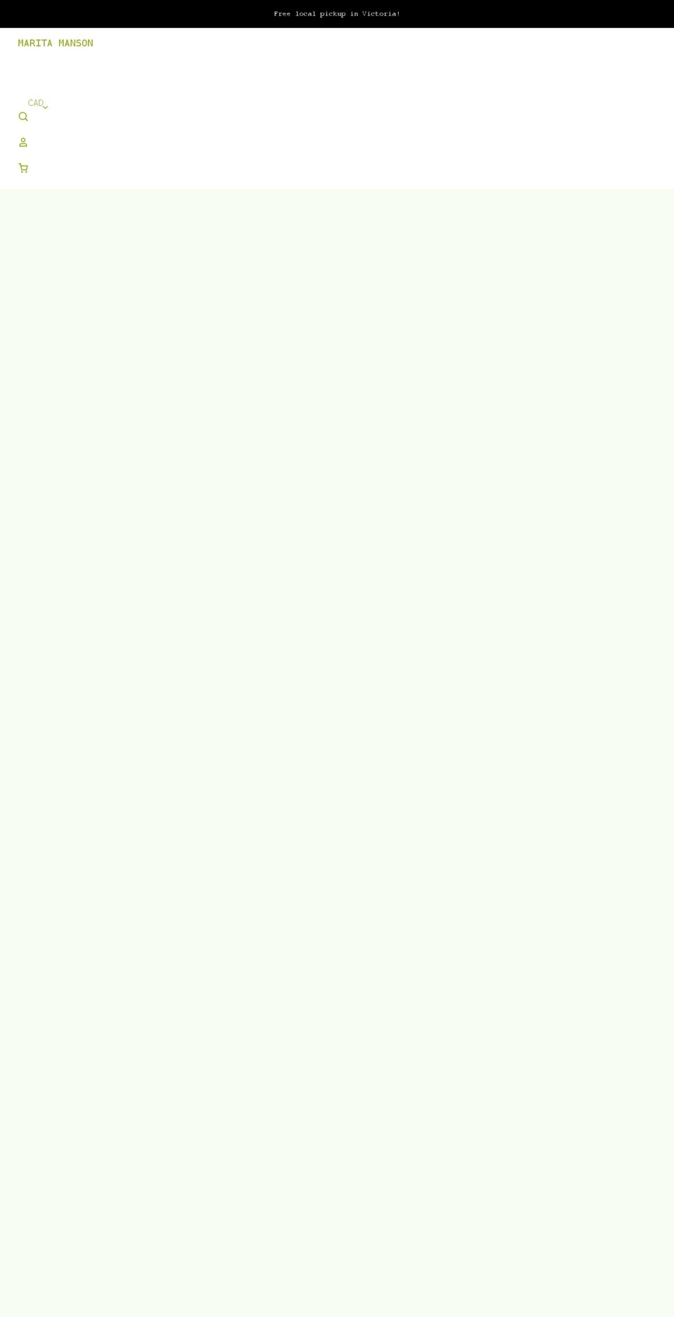 maritamanson.com shopify website screenshot