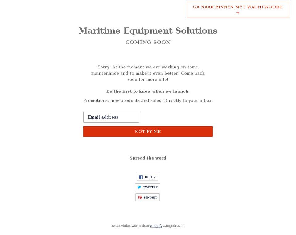 maritimeequipmentsolutions.com shopify website screenshot