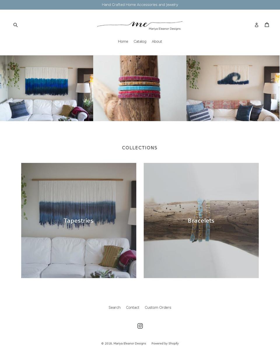 mariyaeleanordesigns.com shopify website screenshot