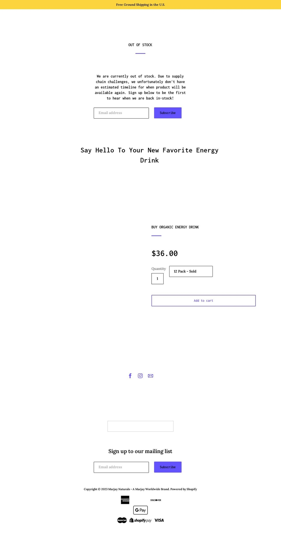 marjaynaturals.com shopify website screenshot