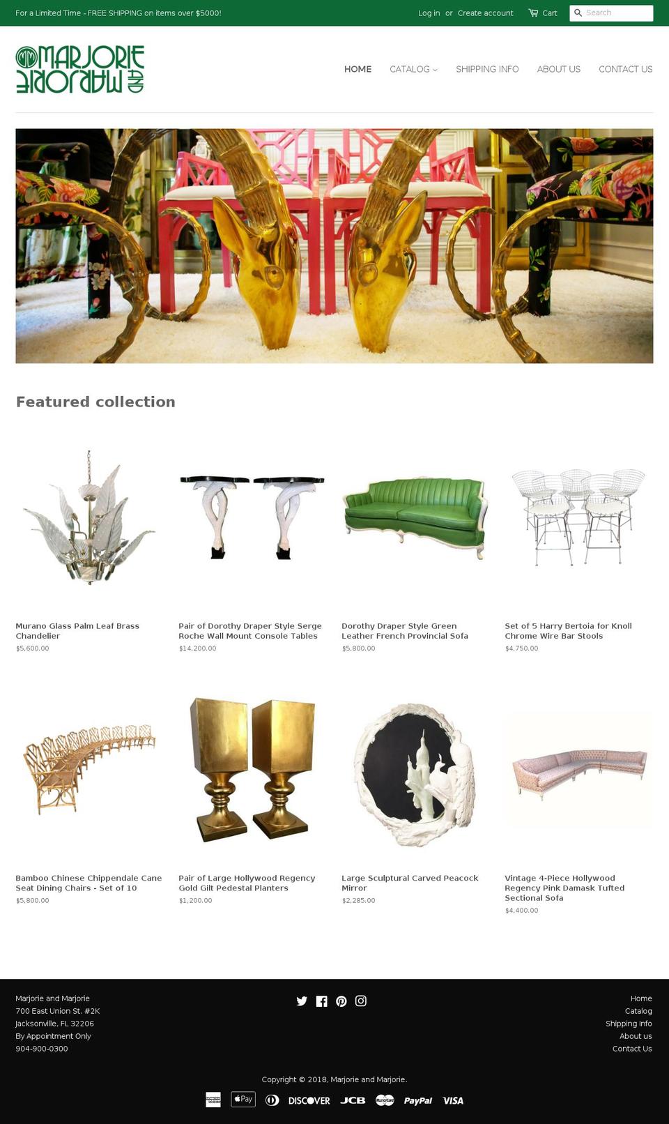 marjorieandmarjorie.com shopify website screenshot