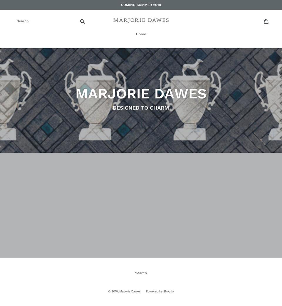 marjoriedawes.com shopify website screenshot
