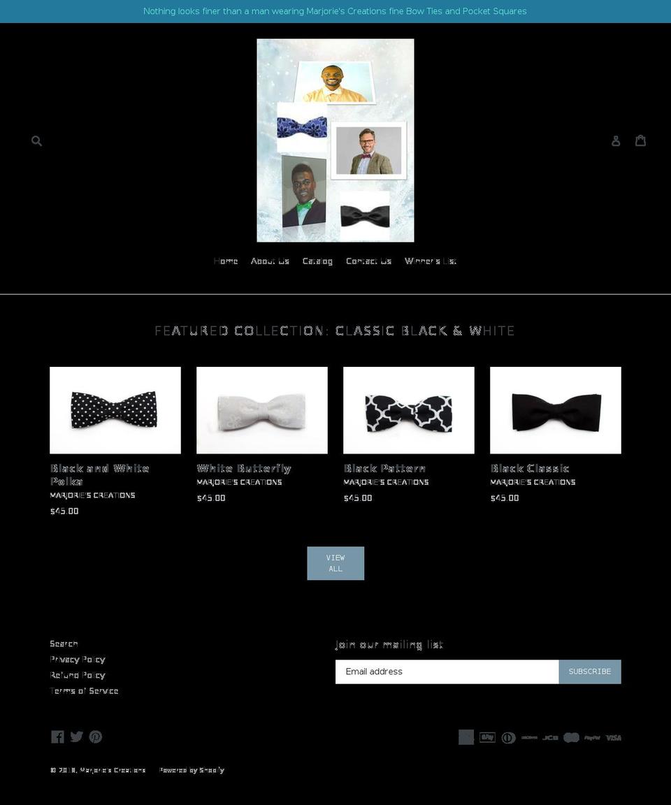 marjoriescreationsofal.com — Shopify storefront screenshot