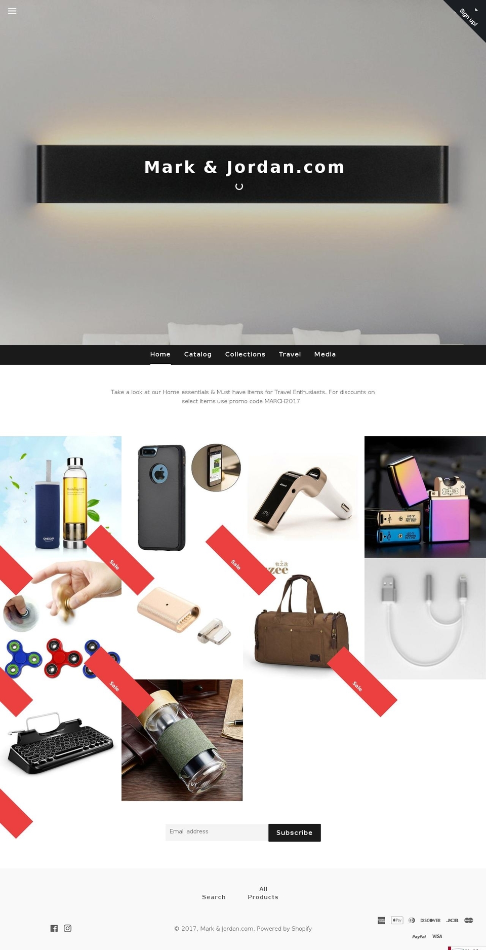 markandjordan.com shopify website screenshot