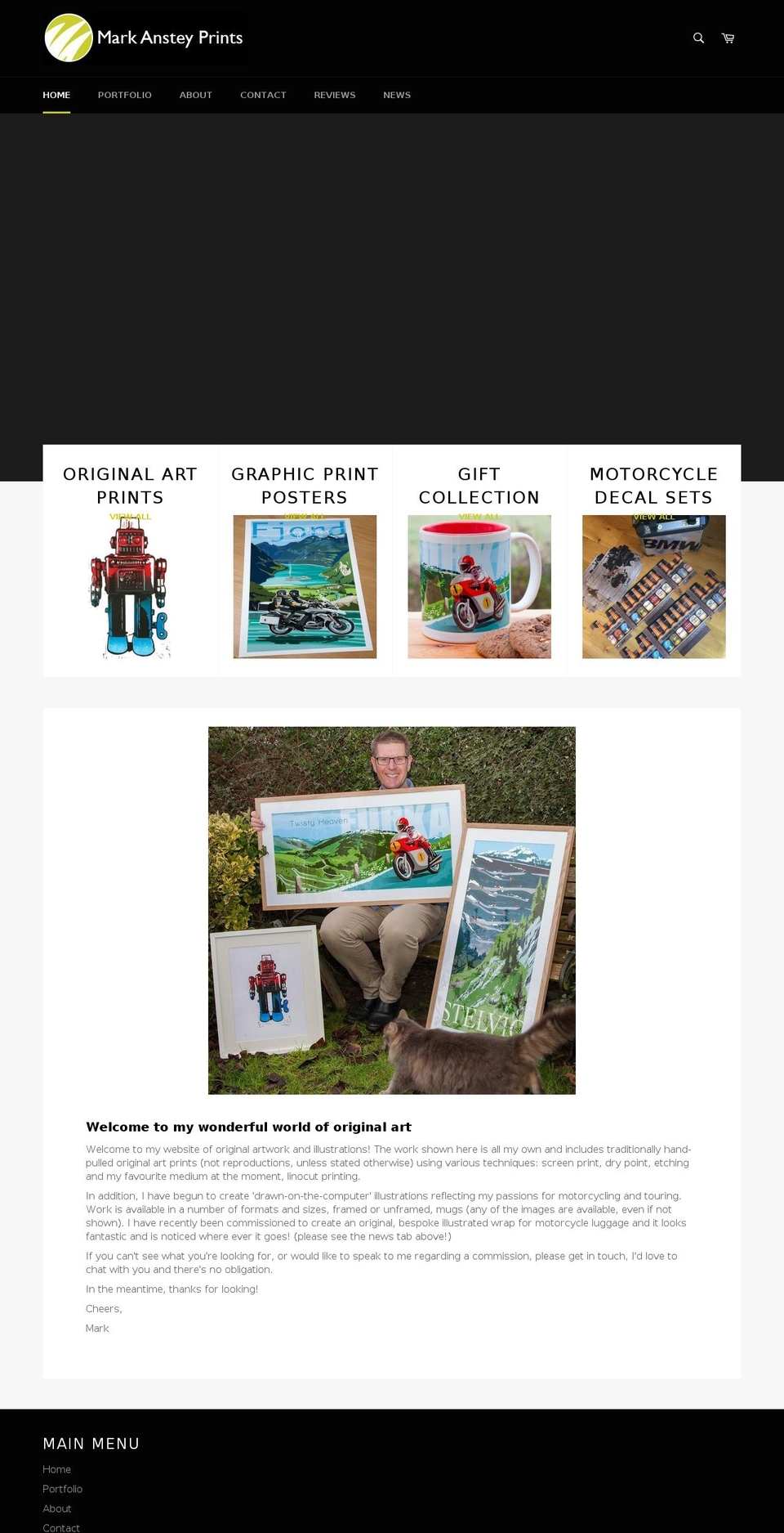 markansteyprints.com — Shopify storefront screenshot