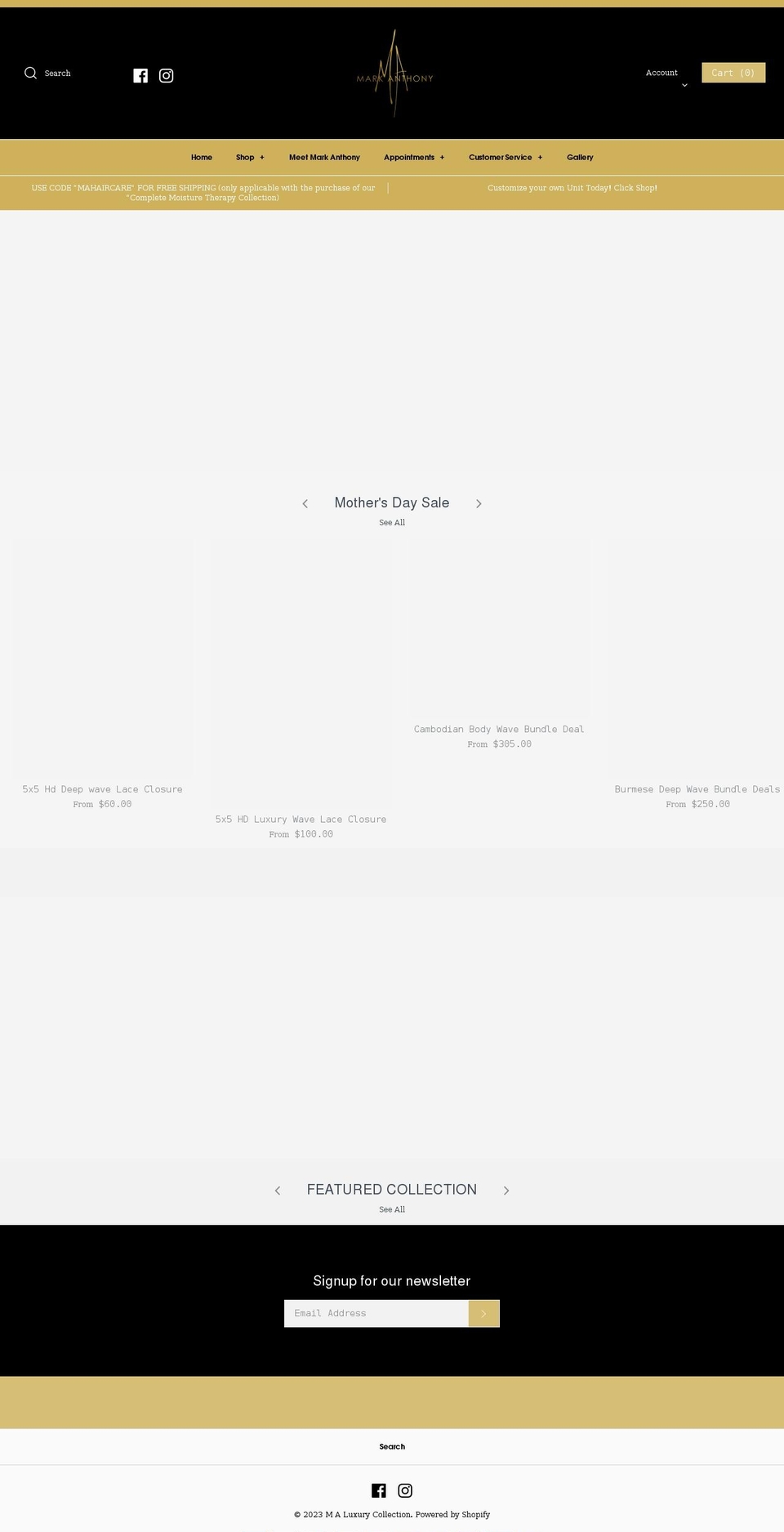markanthonystyles.com shopify website screenshot