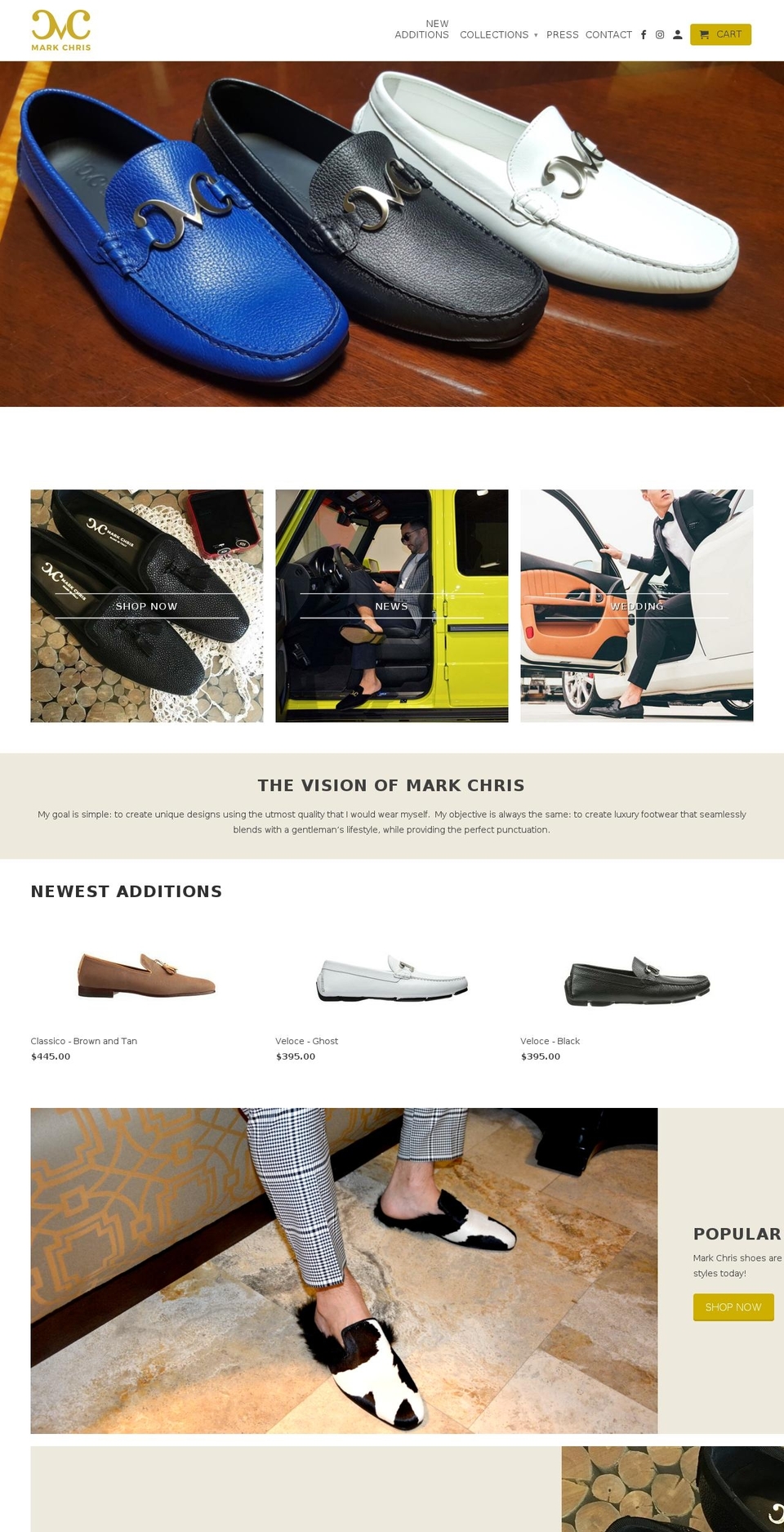 markchrisshoes.com — Shopify storefront screenshot