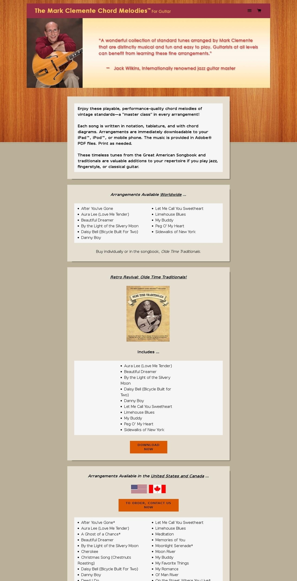 markclementeguitar.com shopify website screenshot