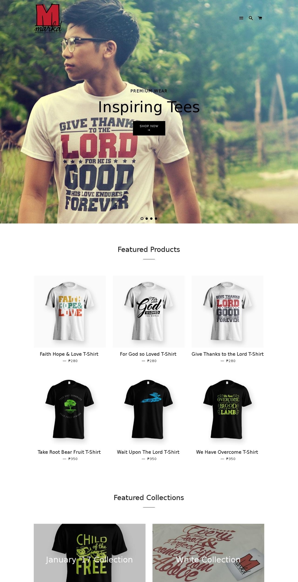markdshirts.net shopify website screenshot