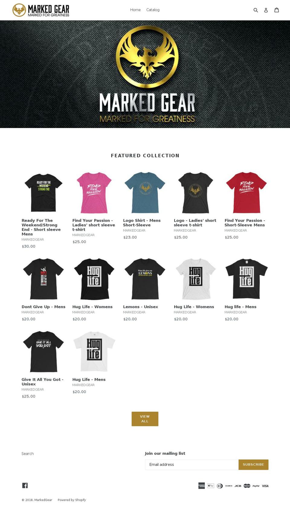 markedgear.com — Shopify storefront screenshot